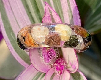 Lake Superior Mini Pebbles Resin ring size 6