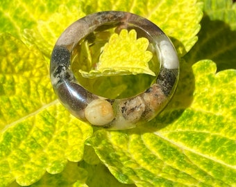 Lake Superior Mini Pebbles Resin ring size 6