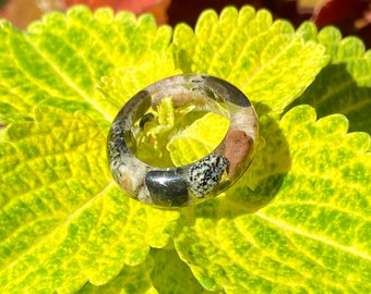 Lake Superior Mini Pebbles Resin ring size 4.5