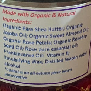 All Natural Anti Aging Daily Rose Face Moisturizer Cream Made with Organic Oils image 5