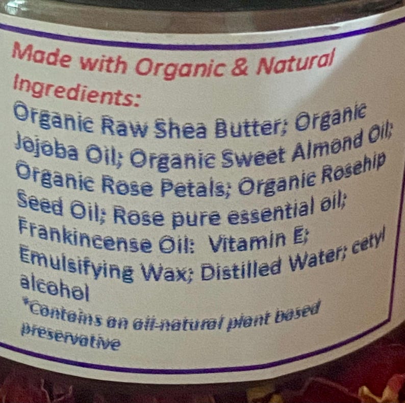 All Natural Anti Aging Daily Rose Face Moisturizer Cream Made with Organic Oils image 5