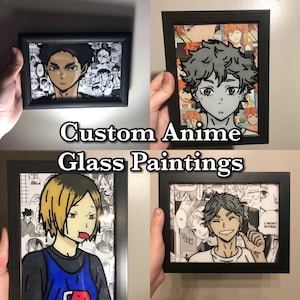 Peinture sur verre anime personnalisée