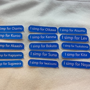 Haikyuu IMessage Text “I simp for”  Glossy Sticker Waterproof