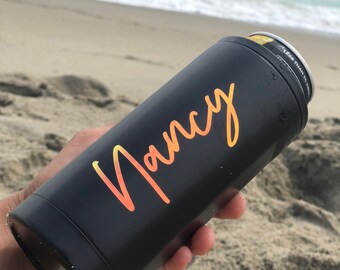 Custom Name decals | tumbler decals | custom name sticker | water bottle decals | logo decals | vinyl name label | holographic decals
