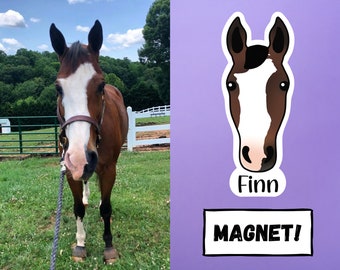 Custom Horse Magnet with Name, Horse Magnet, Gift for Equestrian, Horse Gift, Gift for Horse Lover, Custom Horse Sticker, Personalized Horse