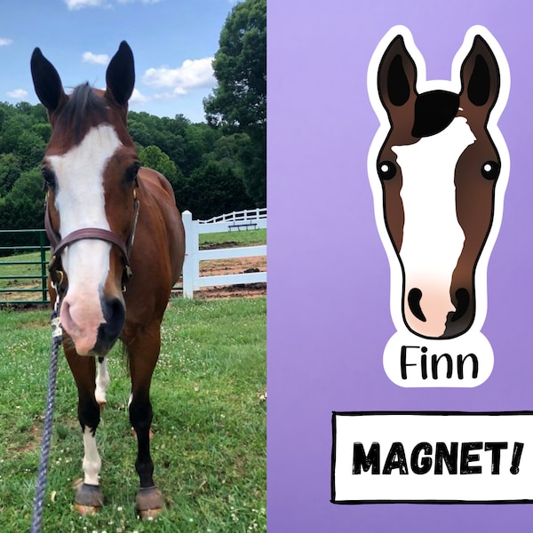 Custom Horse Magnet with Name, Horse Magnet, Gift for Equestrian, Horse Gift, Gift for Horse Lover, Custom Horse Sticker, Personalized Horse