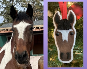 Custom Felt Horse Ornament, Horse Christmas Ornament, Custom Equestrian Ornament, Gift for Horse Lover, Gift for Equestrian, Horse Gift