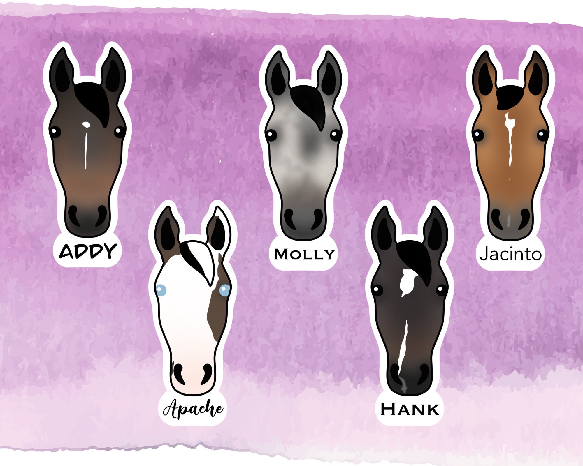 Custom Horse Sticker With Name Horse Stickers Gift for Etsy