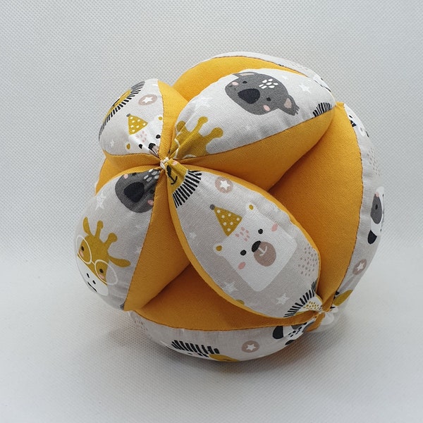 Puzzle rattle ball / nursery toy / sensory toy / Montessori inspired puzzle ball / fabric ball