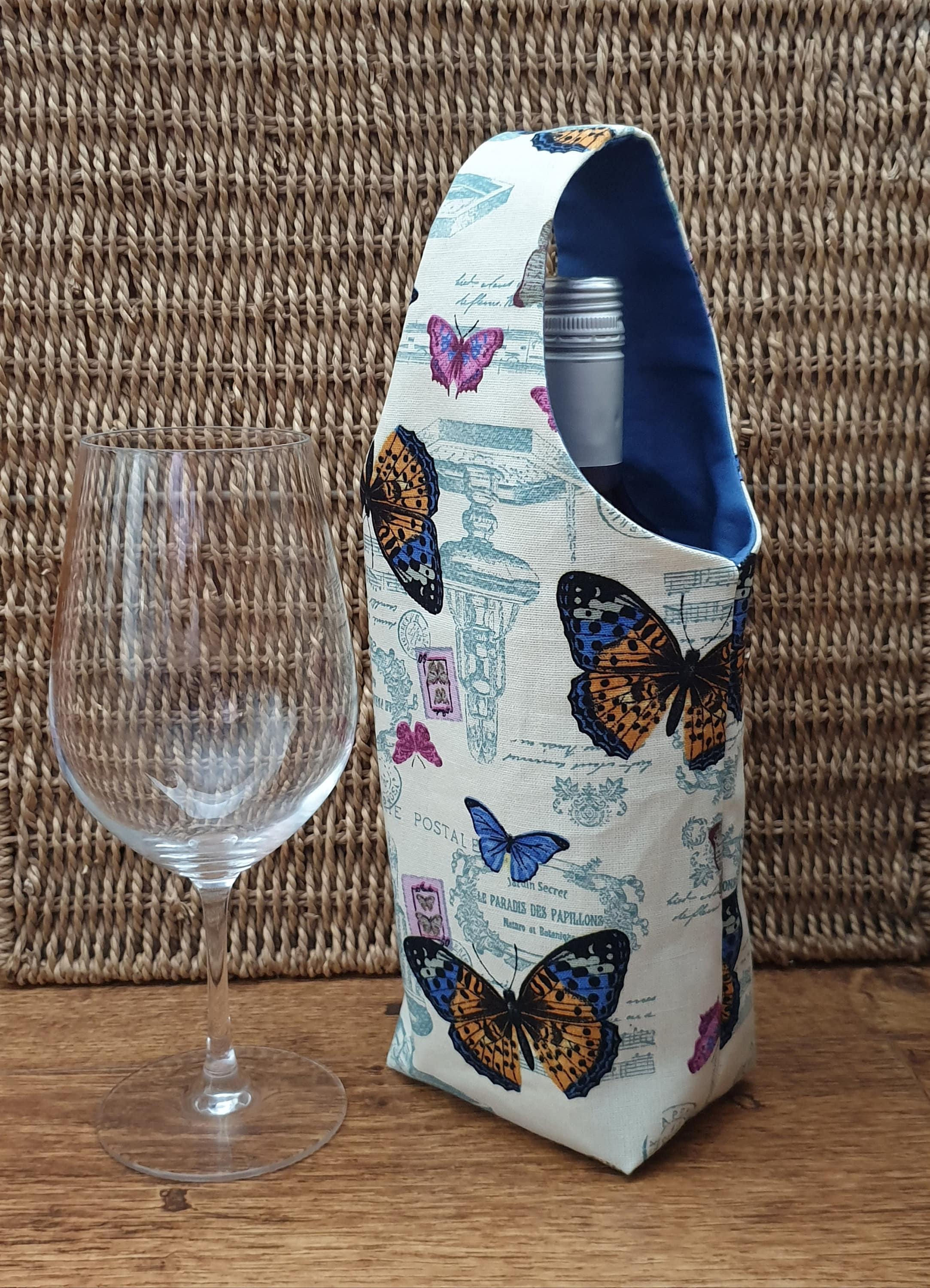 Reusable Fabric Wine Bottle Carrier / Fabric Gift Bag / Wine Etsy UK