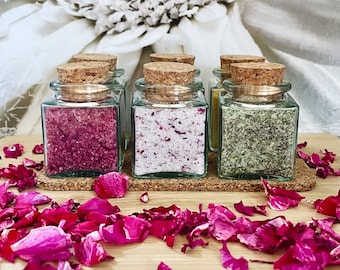 Salt herbal salt set of 6 with cork coaster gift set