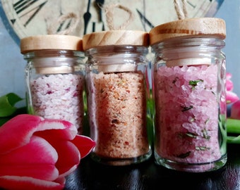 salt | herbal salt | Rock salt | Gift set | Gift | BBQ | rose blossom | Red wine rosemary | Set of 3