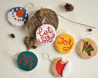 Christmas Ornaments Set, Christmas Clearance Embroidery Designs, Textile Christmas Decorations Handmade, Gift for Holiday 2021 Ornament