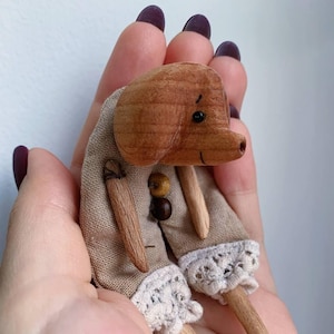 Natur Holz Spielzeug Skulptur Elefant geschnitzt Figur Figur Tier