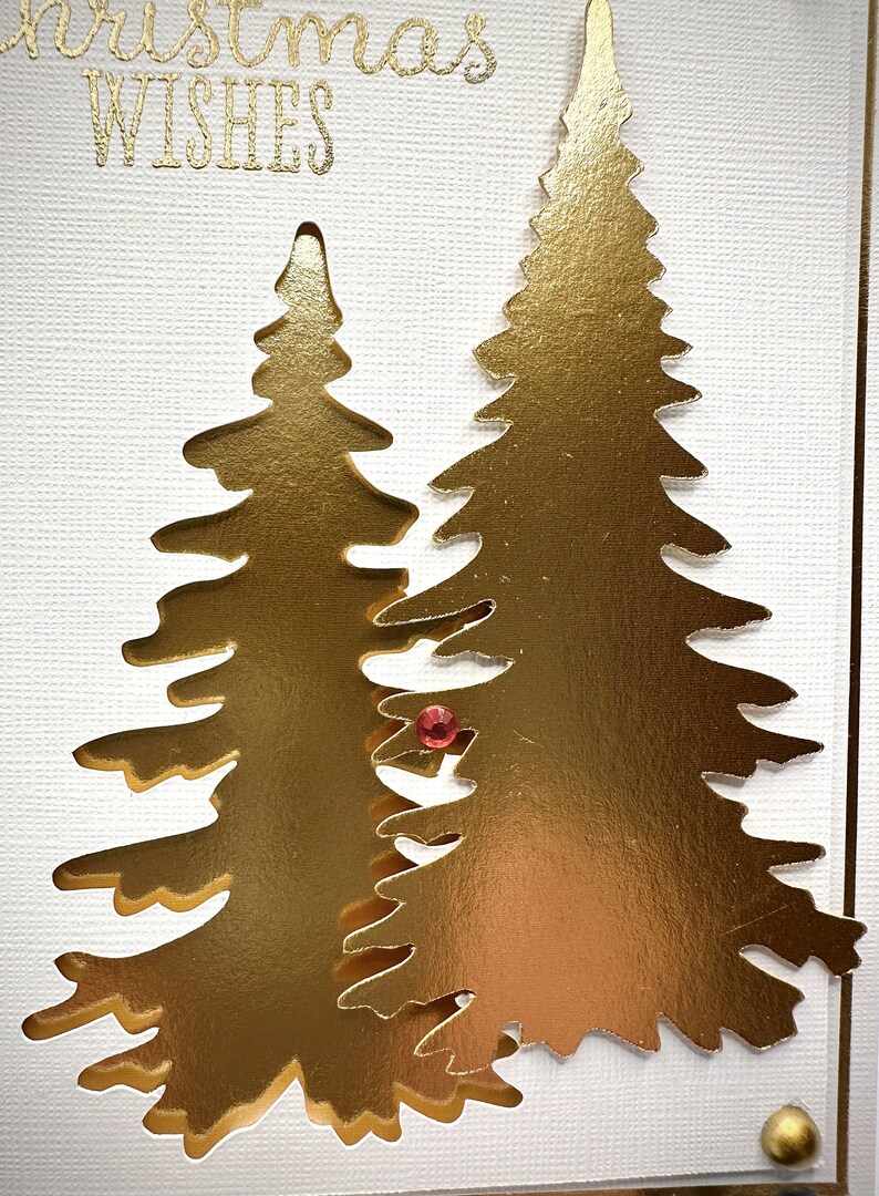 Gold Foil Christmas Card Set of 6 Etsy