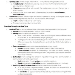 Puede incluir: Un documento de texto en blanco y negro con el título "Acción penal versus acción civil". El documento describe las diferencias entre las acciones penales y civiles, incluidas las definiciones de delitos menores, delitos graves, delitos civiles, agresión, lesiones, detención ilegal, difamación y abuso psicológico y emocional.