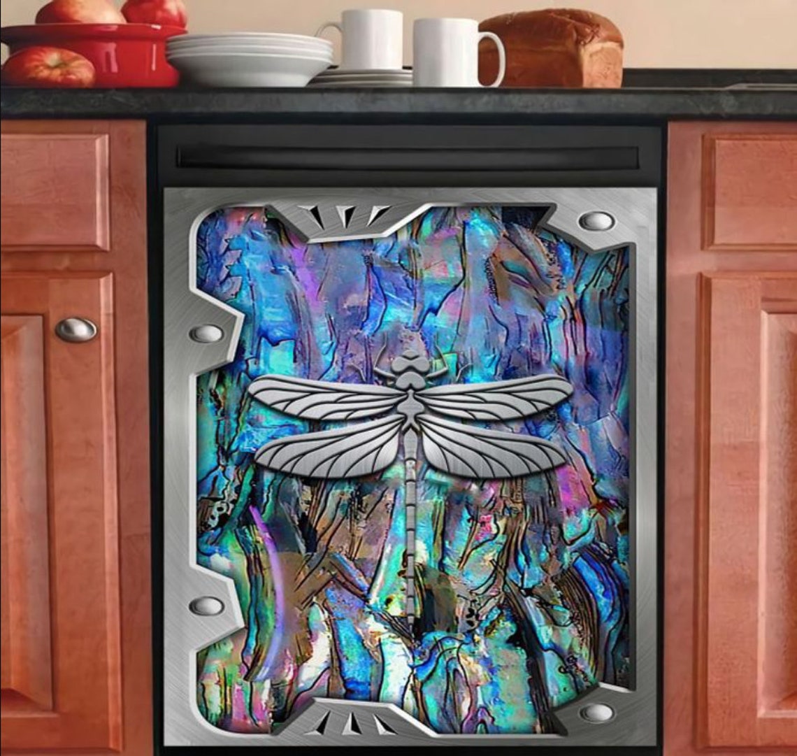Dragonfly Decor Kitchen Dishwasher Cover Dishwasher Cover Etsy