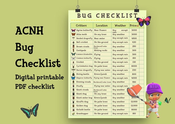 Animal Crossing Inspired Daily Checklist Printable ...