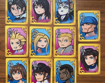 FINAL FANTASY VIII　カード三枚セット　額縁付き Final Fantasy VIII Triple Triad-esque Card Set of 11