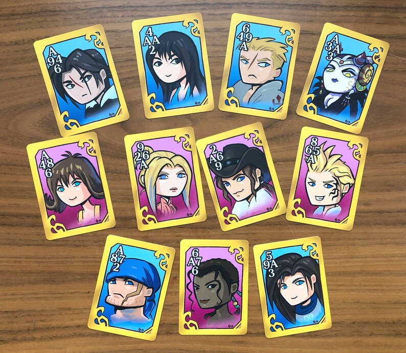 Final Fantasy VIII Triple Triadesque Card Set of 11 Custom Designed and Illustrated Cards Etsy