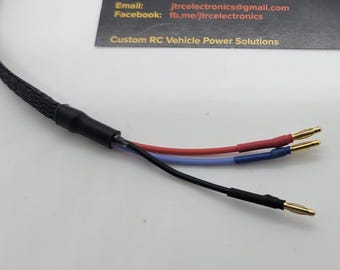 2S Lipo Battery Charging Cable - 4mm XT60 EC3 to 2mm Banana Connectors
