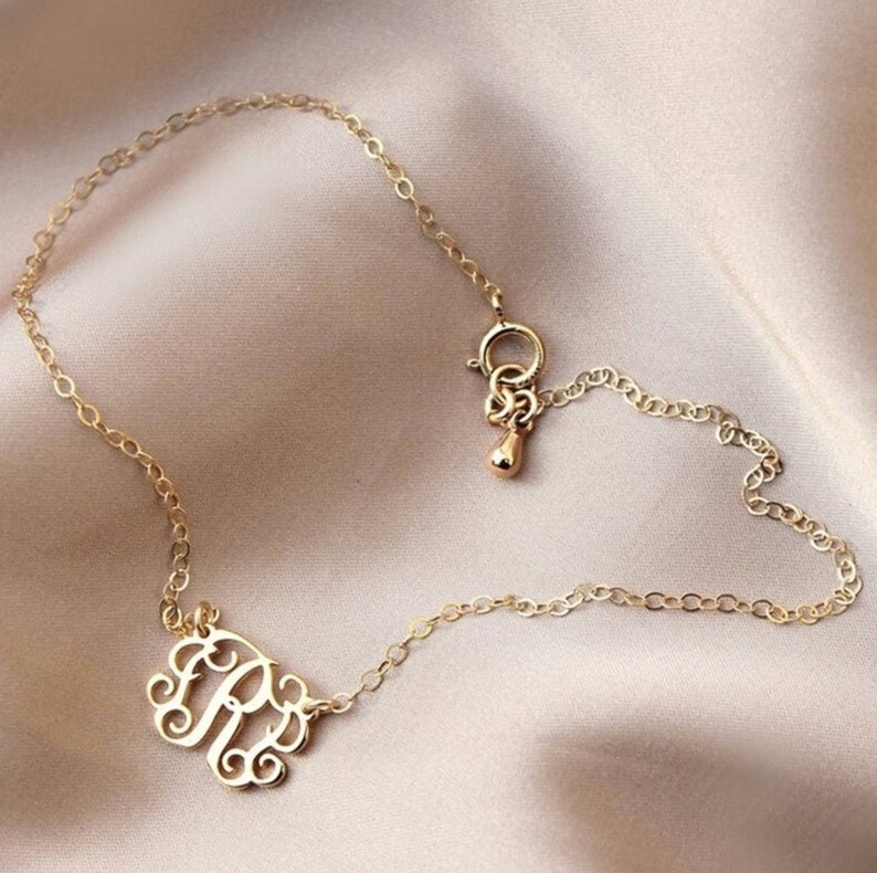 Beach Jewelry Personalized Monogram Anklet Dainty Custom Initials Plated Anklet Girlfriend Gift Mother Gift Initials Anklet
