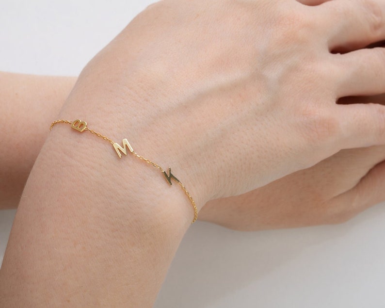 Personalized English Font Bracelet Customized Name Bracelet Custom Letter Bracelet Custom Initial Bracelet Christmas Gift -Xmas Gift