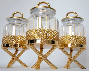 Gold Canisters Etsy