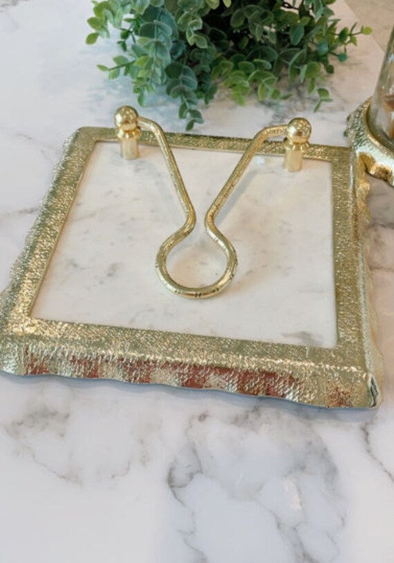 Marble Napkin Holder with Gold Detailing Etsy