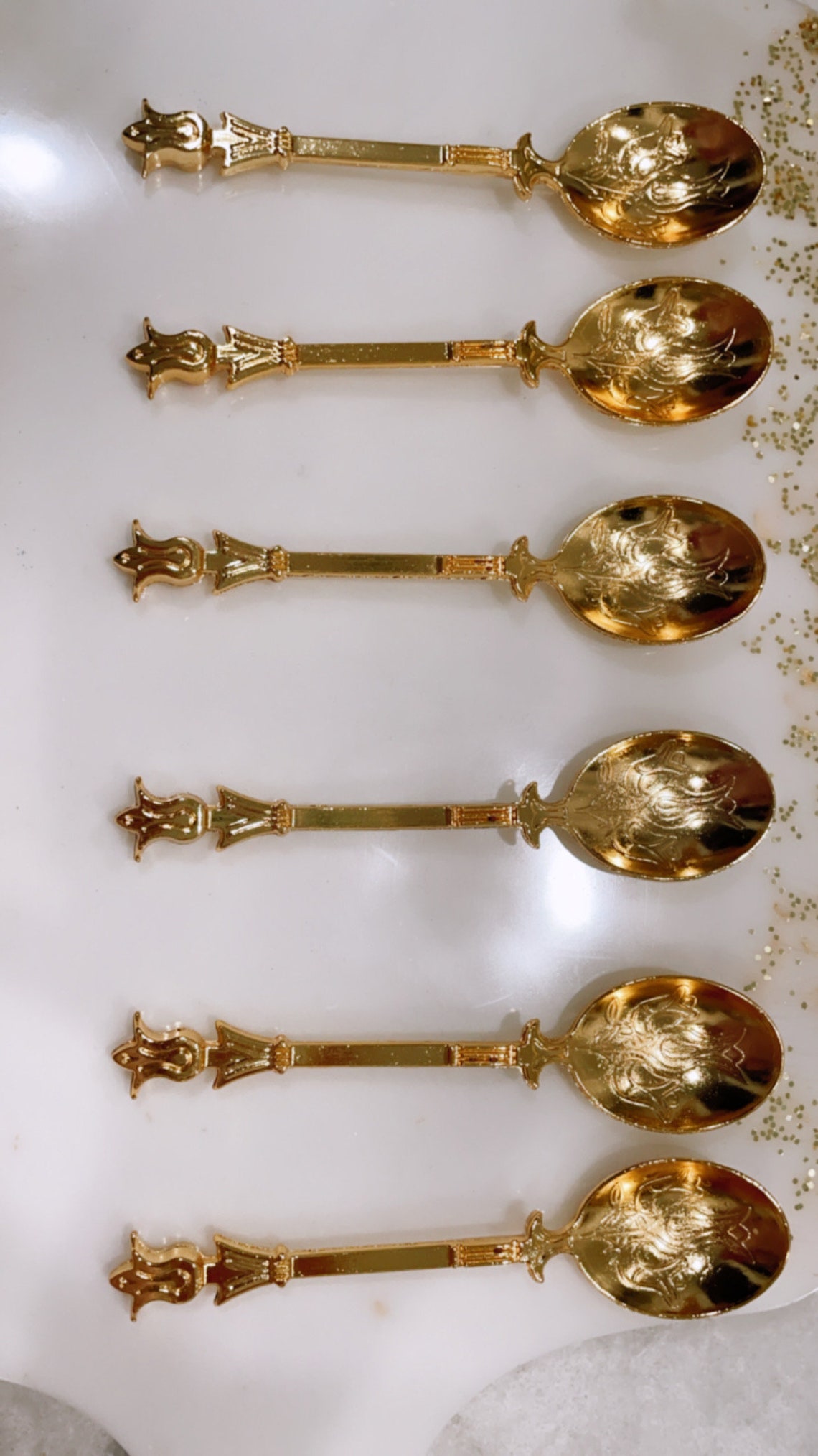 Gold Turkish Tea Spoon 6 PCS Etsy