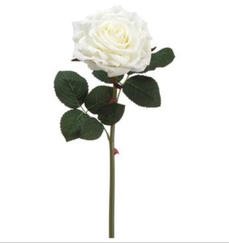 Real Touch Rose Stem White Etsy