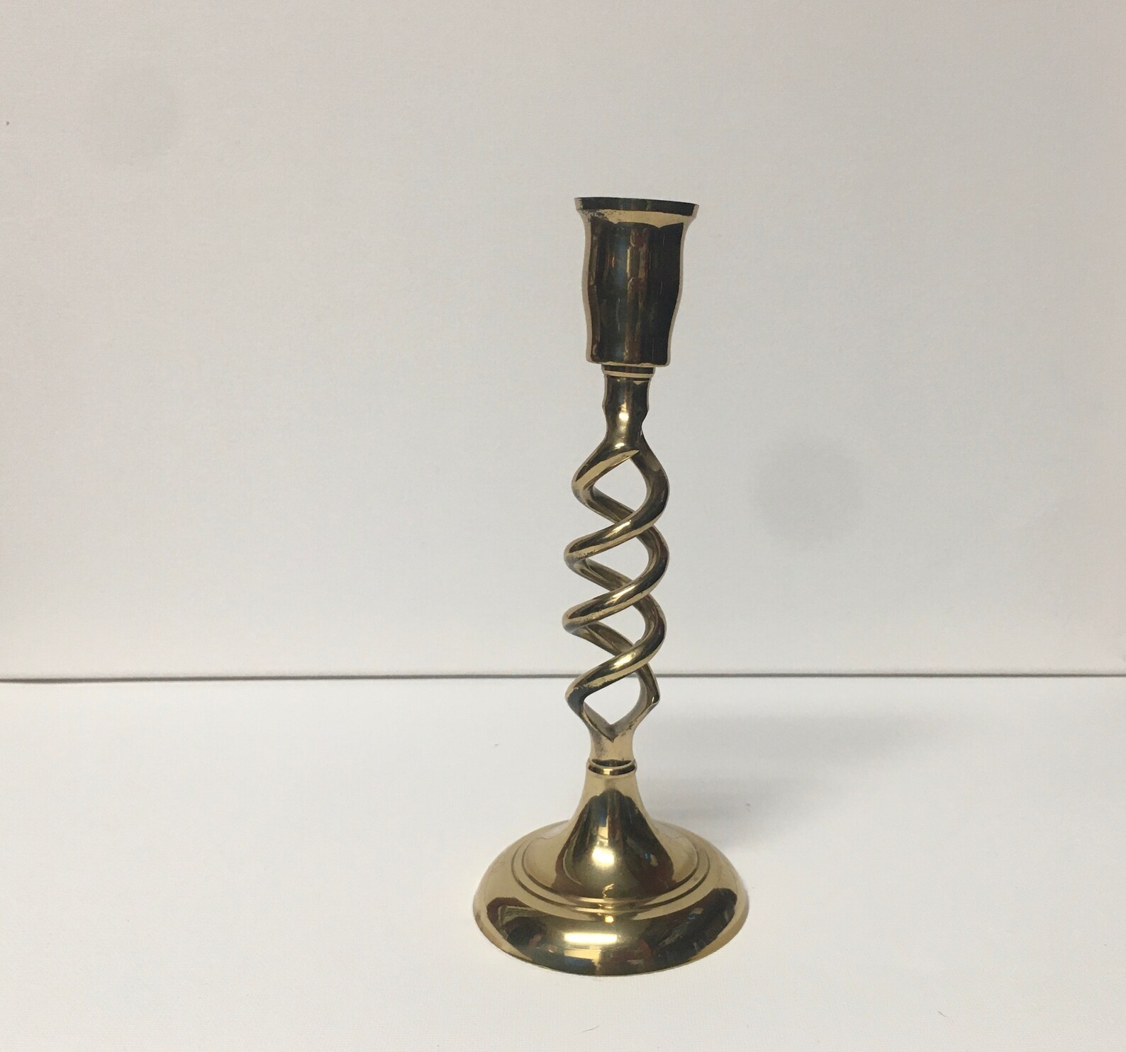 Vintage twisted candle stick holder/ brass candle stick/ Etsy
