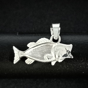 19mm Long Fish Blank Bezel Pendant, 925 Sterling Silver Pendant. Good for resin and ashes work.