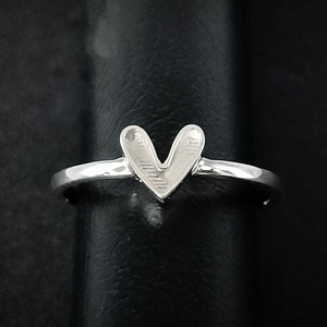 7mm Fancy Heart Shape Blank Bezel 925 Sterling Silver Ring, Good for Resin Work.