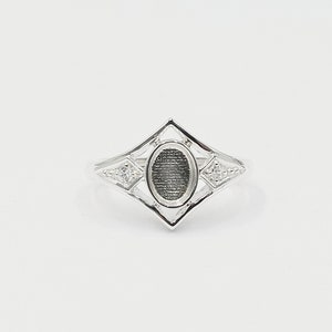 925 Sterling Solid Silver 5x7mm Oval Shape Blank Bezel Ring with zircon, Good for Resin work, All color zircon available.