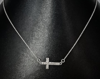 『5年保証』 14x22mm Cross Shape Blank Bezel Necklace, 925 Sterling その他