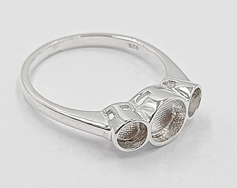 925 Sterling Solid Silver 4mm + 6mm Round shape Blank bezel ring, Good for resin work.