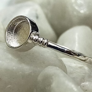 925 Sterling Silver Designer 6mm Round Shape Blank Bezel Ring, Good for Resin & Ashes Work
