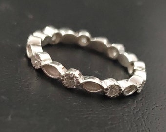 925 Sterling Solid Silver Marquis Blank Bezel with CZ Setted Ring, Good for Resin & Ashes Work. Any color zircon available.