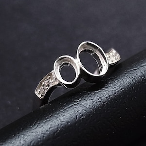 Delicate Design Ring,4x6+5x7 Oval Bezel with Zircon Shank, 925 Sterling Silver Ring,Good For Resin And Ashes Work,Any color CZ Available.