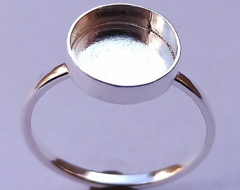 2mm tot 25 mm ronde 2mm diepe plain bezel ring, voor edelsteen setting, 925 sterling zilveren ring, blanke zilveren bezel, handgemaakte ring, terug open / dicht