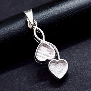 925 Sterling Silver Pendant, 6mm Hearts Blank Bezel Beautiful Pendant, Good for Resin Work.