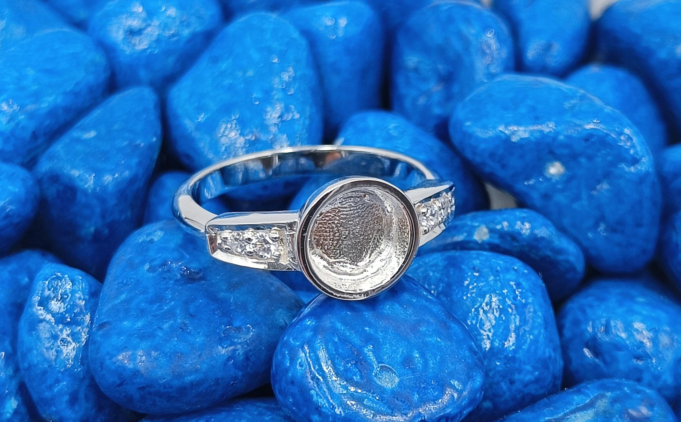 925スターリングシルバー8mmラウンドベゼルリング（ジルコン入り 
