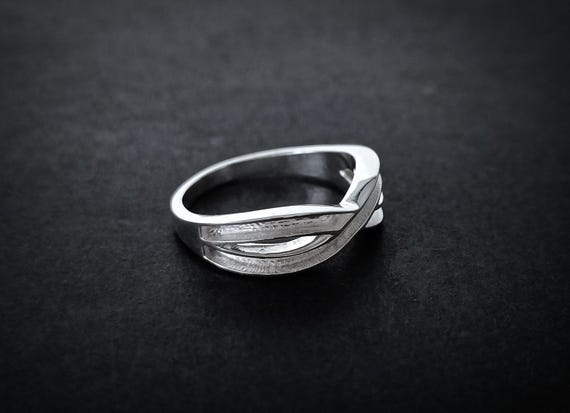 925 Sterling Solid Silver Infinity Ring With Blank Bezel, Good for