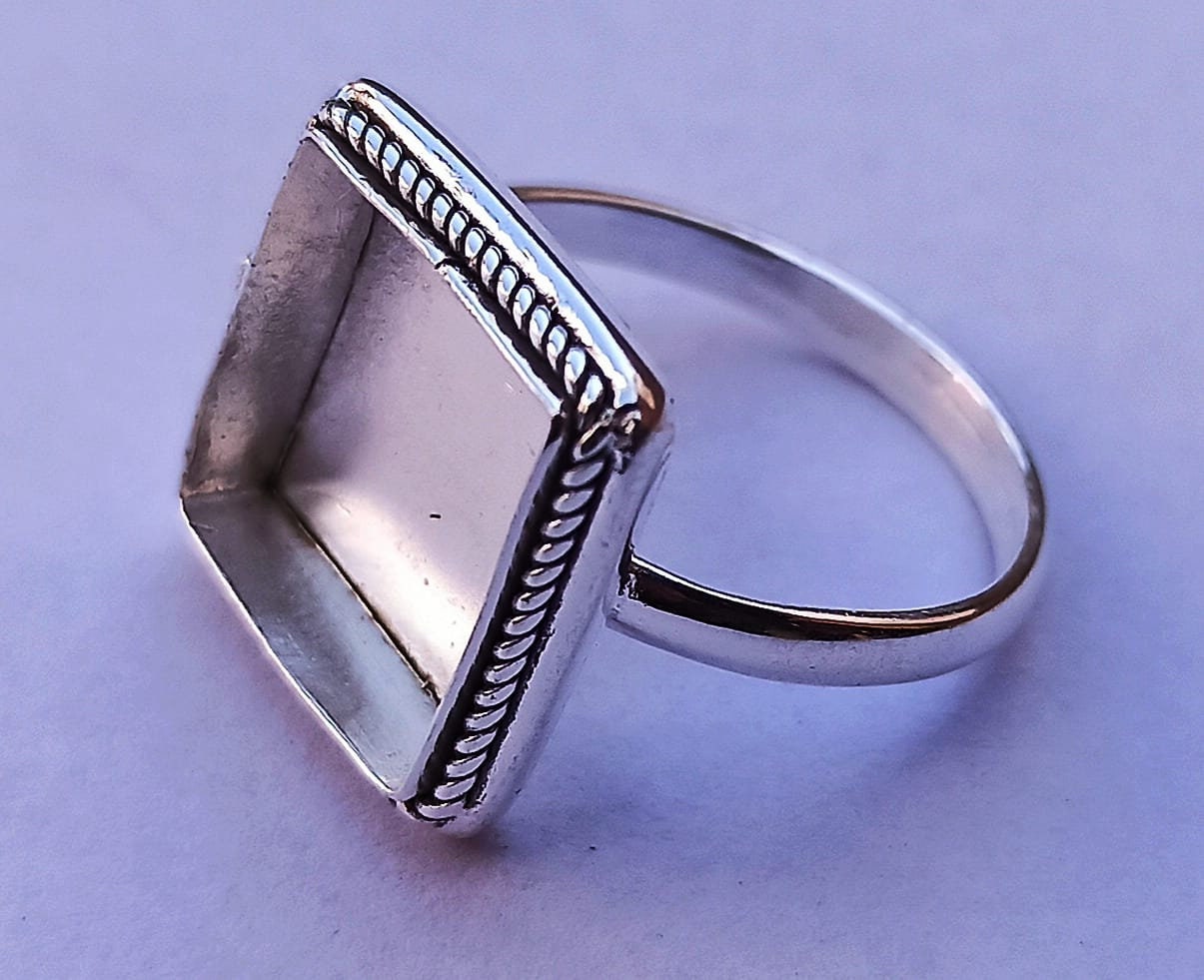 Anello In Argento Sterling 925 Con Castone Quadrato, Anello - Foto 7