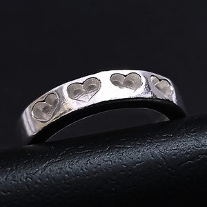 Tiny Four Heart Shapes Blank Bezel 925 Sterling Silver Ring, Good for Resin & Ashes Work,Silver Men Rings,Gift For Her.