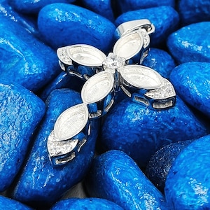 4 x 8 mm Marquise Form Blank Bezel Kreuz Anhänger, 925 Sterling Silber Anhänger. Gut für Kunstharzarbeiten. Alle Farben Zirkon verfügbar.