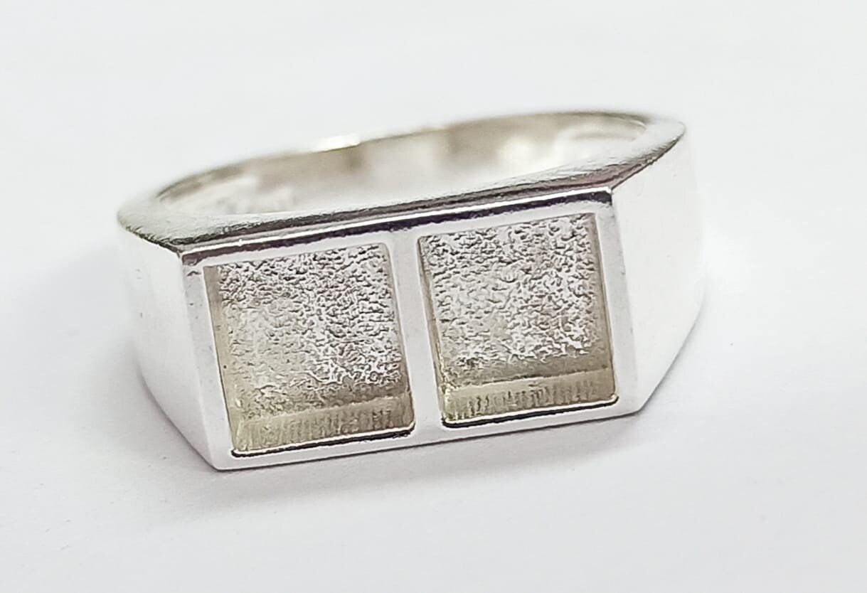 7x14mm Rectangle Shape Blank Bezel With Two Same Size Parts, 925