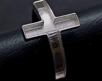 925 Sterling Solid Silver 15x20mm Cross Shape Blank Bezel Ring, Good for Resin & Ashes Work.