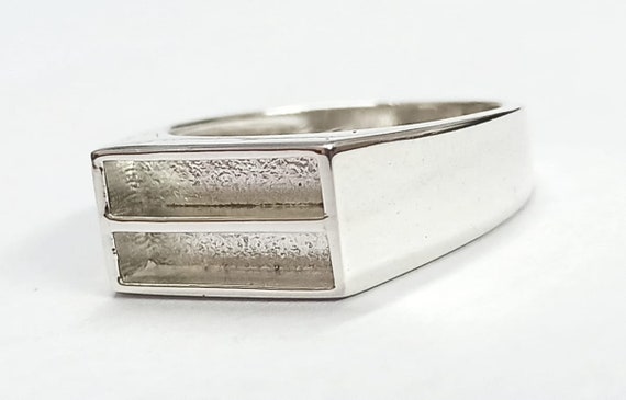 Sterling Silver Open Rectangle Ring – Sizes J To V – 925 Silver – Jewellerybox